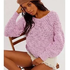 Free People Purple Crew Neck Sweater